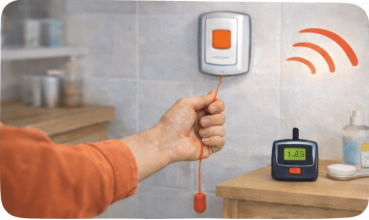 Достаточно потянуть шнур вызова