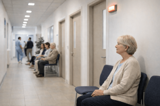 Пациент ожидает вызова у кабинета