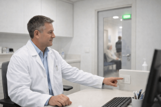 Врач подаёт сигнал для входа