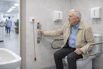 Кнопка со шнуром доступна в санузле